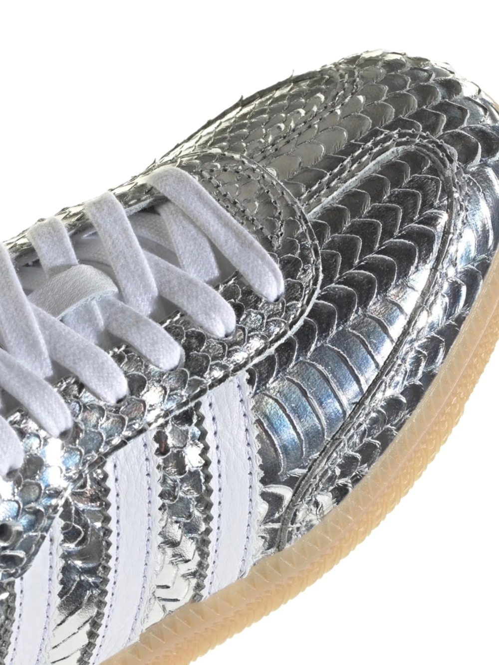 adidas Originals Metallic Silver Women's Sneaker with White Stripes